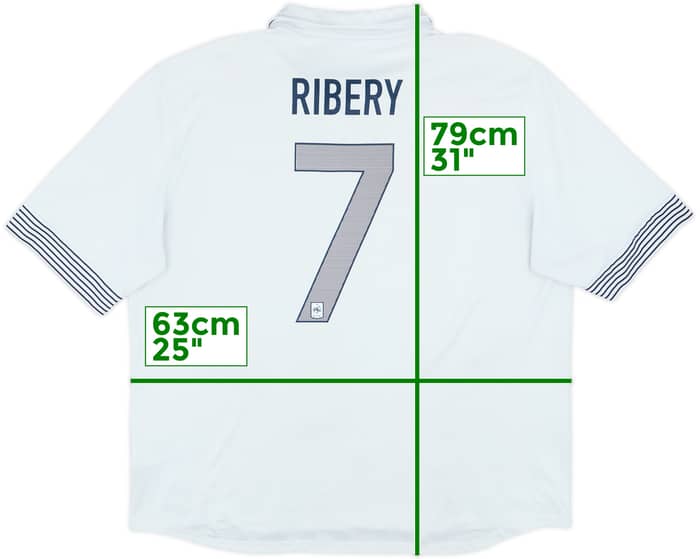 Camiseta de visitante de Francia 2012-13 Ribery #7 - 6/10 - (XXL)