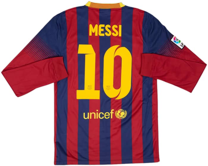 2013-14 Barcelona Home L/S Shirt Messi #10 - 6/10 - (S)