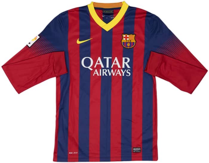 2013-14 Barcelona Home L/S Shirt Messi #10 - 6/10 - (S)