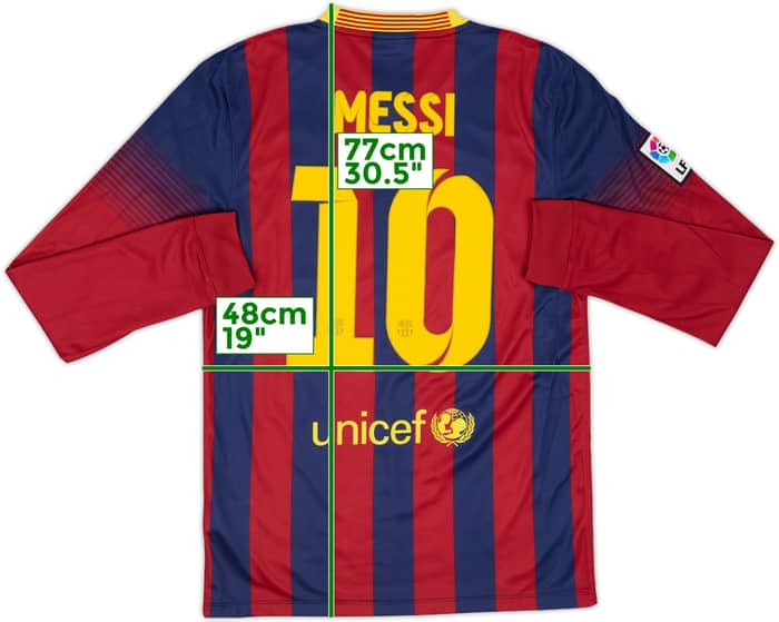 2013-14 Barcelona Home L/S Shirt Messi #10 - 6/10 - (S)