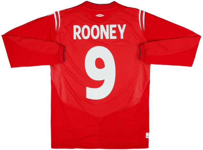 2004-06 England Away L/S Shirt Rooney #9 - 9/10 - (S)