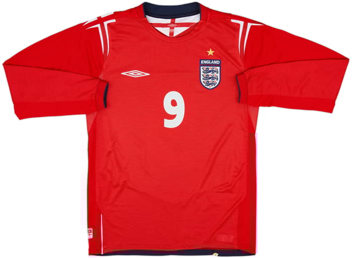 2004-06 England Away L/S Shirt Rooney #9 - 9/10 - (S)
