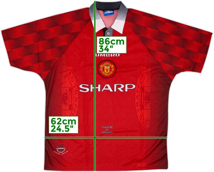 1996-98 Manchester United Home Shirt #6 - 8/10 - (XL)