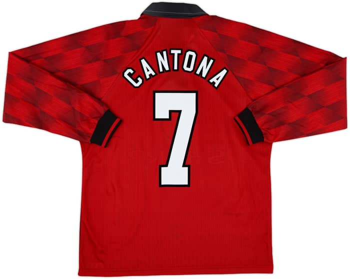 1996-98 Manchester United Home L/S Shirt Cantona #7 - 9/10 - (M)
