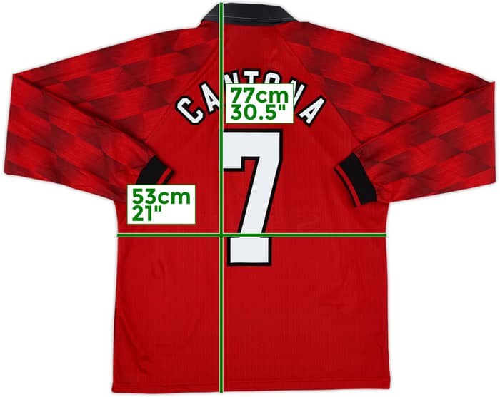 1996-98 Manchester United Home L/S Shirt Cantona #7 - 9/10 - (M)