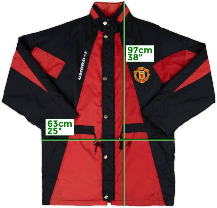 1992-93 Manchester United Umbro Padded Bench Coat - 7/10 - (L)