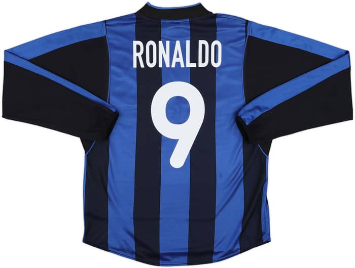 2000-01 Inter Milan Home L/S Shirt Ronaldo #9 - 8/10 - (M)