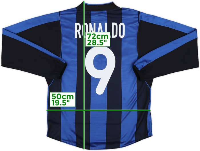 2000-01 Inter Milan Home L/S Shirt Ronaldo #9 - 8/10 - (M)