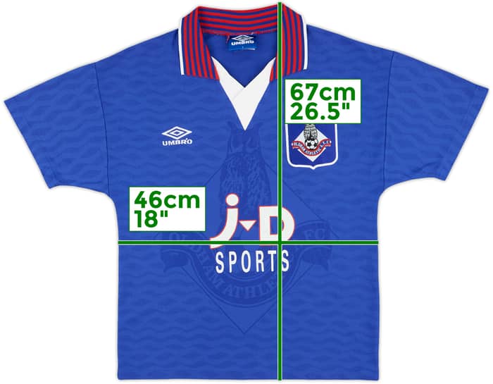 1995-96 Oldham Home Shirt - 7/10 - (Y)