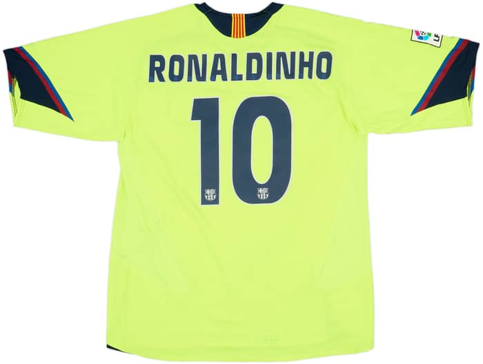 2005-06 Barcelona Away Shirt Ronaldinho #10 - 9/10 - (XL)