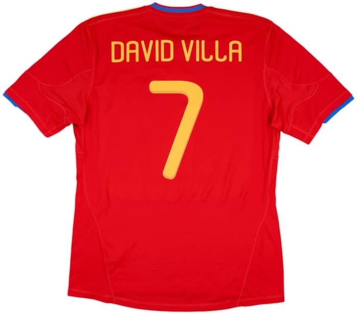 2009-10 Spain Home Shirt David Villa #7 - 8/10 - (L)