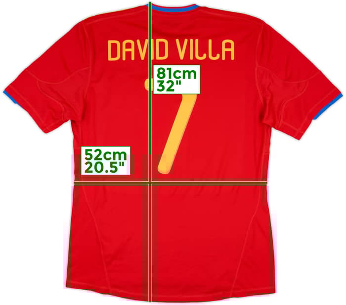 2009-10 Spain Home Shirt David Villa #7 - 8/10 - (L)