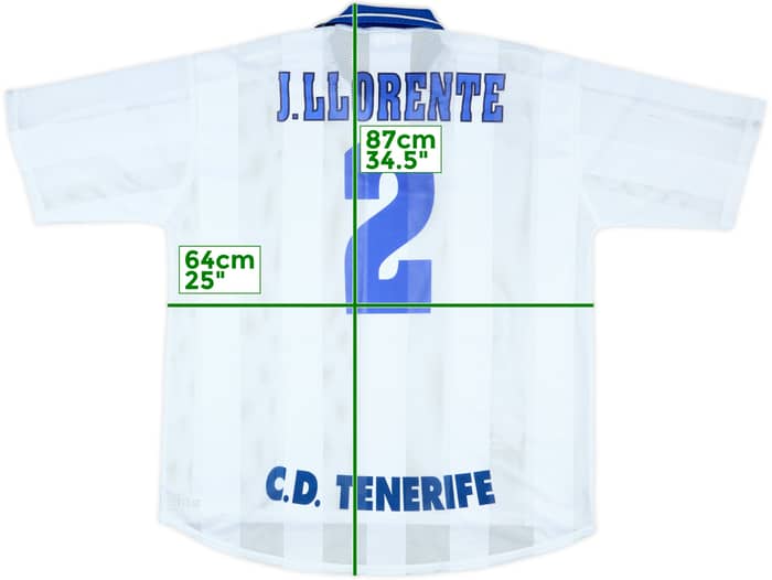 1998-99 Tenerife Home Shirt J.Llorente #2 - 7/10 - (XXL)