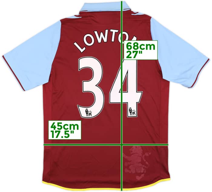 2012-13 Aston Villa Home Shirt Lowton #34 - 7/10 - (S)