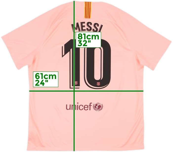 Camiseta de la tercera equipación del Barcelona 2018-19 Messi #10 - 8/10 - (XXL)