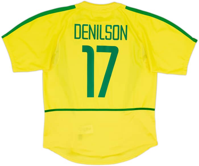 2002-04 Brazil Home Shirt Denilson #17 - 8/10 - (L)
