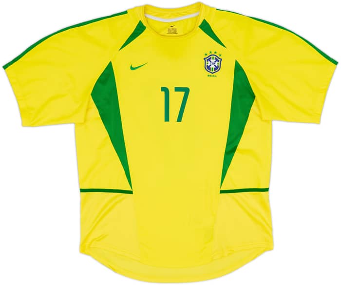 2002-04 Brazil Home Shirt Denilson #17 - 8/10 - (L)