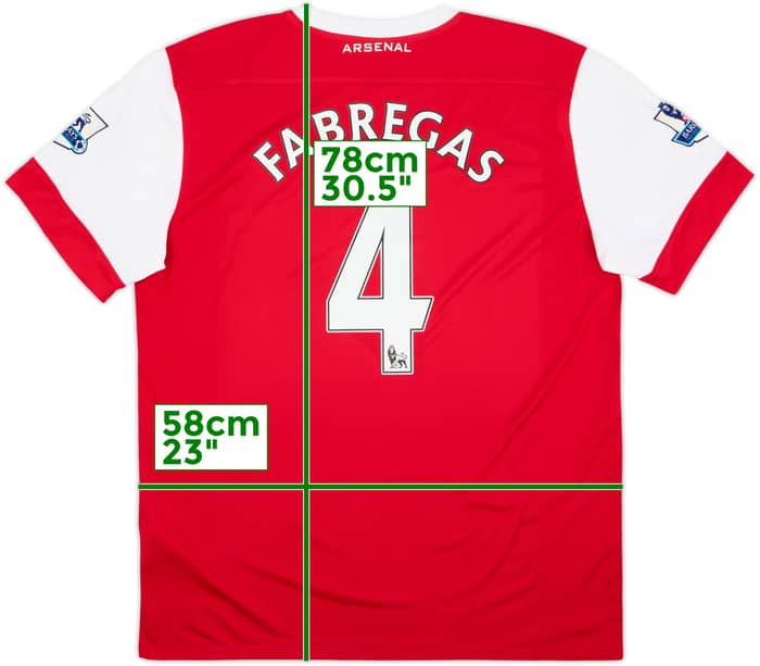 2010-11 Arsenal Home Shirt Fabregas #4 - 6/10 - (XL)