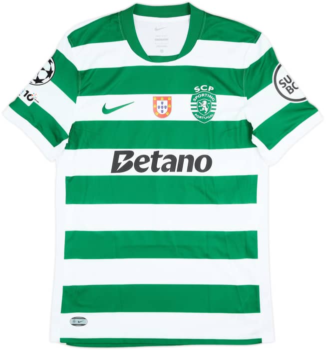 2025-26 Sporting CP Match Issue Champions League Home Shirt Nel #90