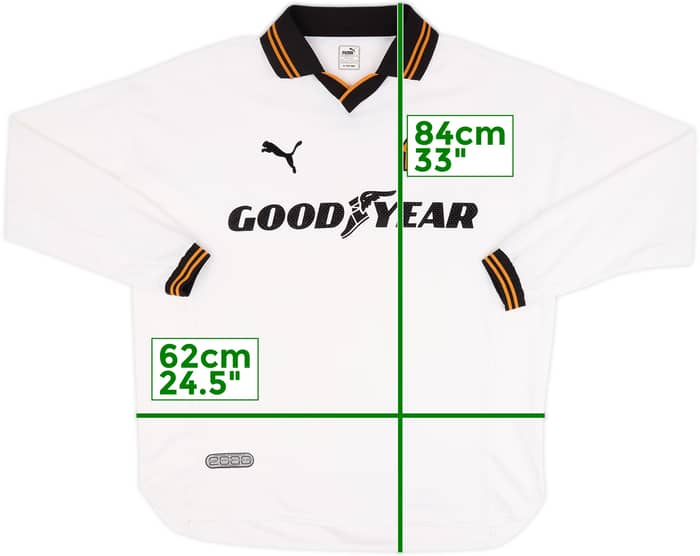 Camiseta de visitante de manga larga del Wolves 1999-00 - 9/10 - (XL)
