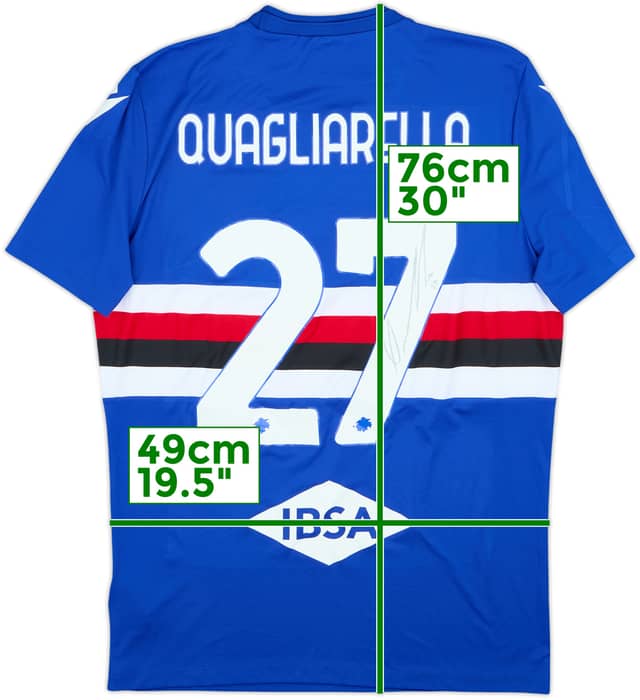 2021-22 Sampdoria Signed Basic Home Shirt Quagliarella #27 (L)