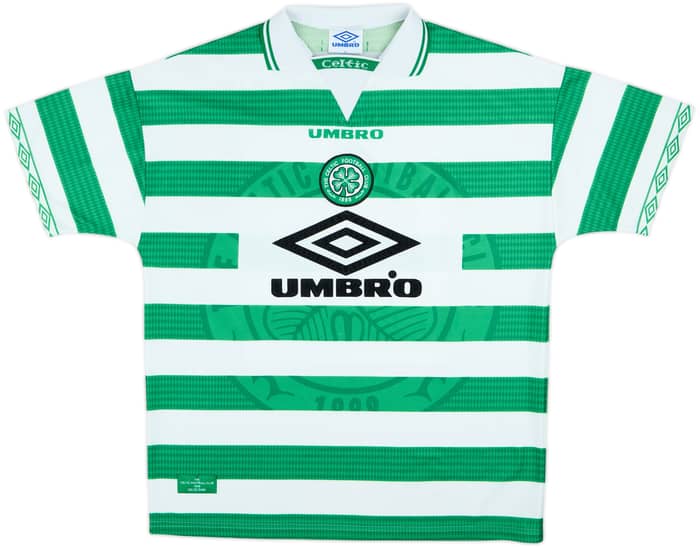 1997-99 Celtic Home Shirt Larsson #7 - 8/10 - (XL)