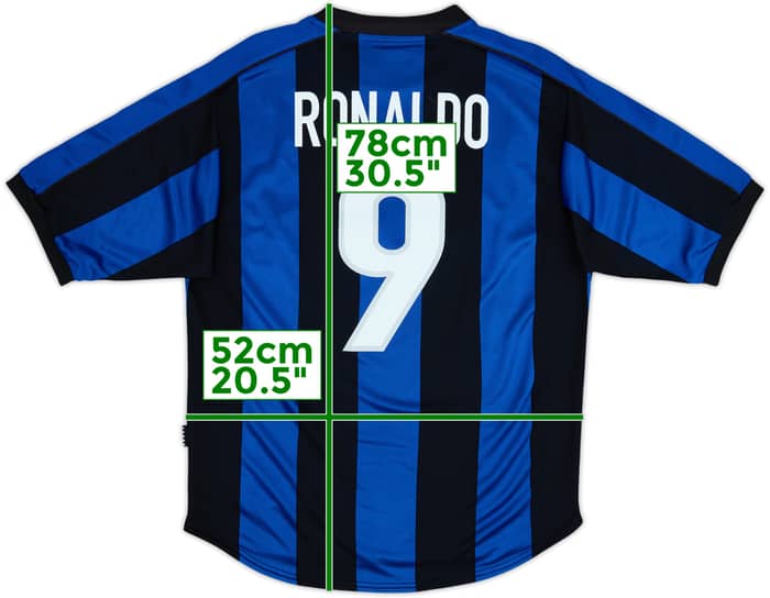 1999-00 Inter Milan Home Shirt Ronaldo #9 - 6/10 - (M)