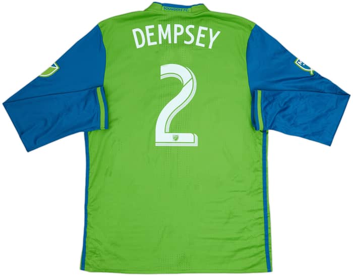 2016 Seattle Sounders Authentic Home L/S Shirt Dempsey #2 - 8/10 - (XL)