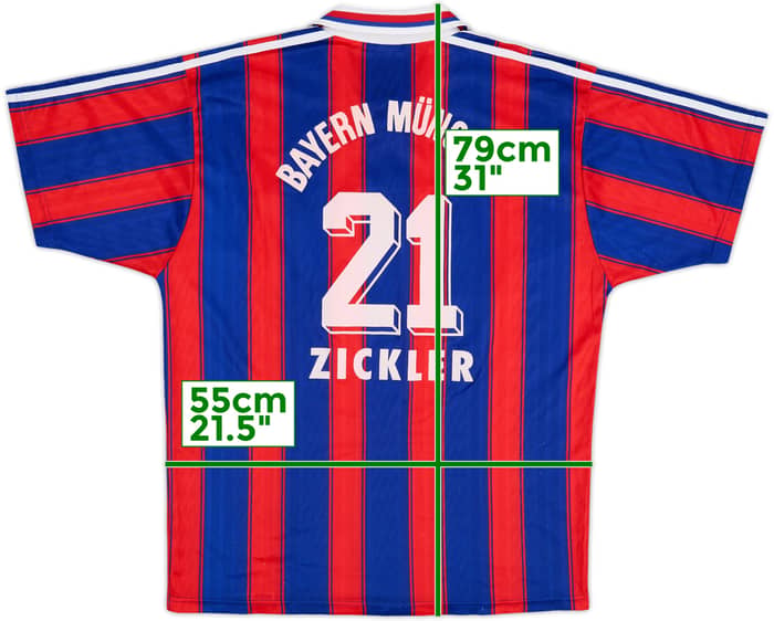 1995-97 Bayern Munich Home Shirt Zickler #21 - 6/10 - (L)