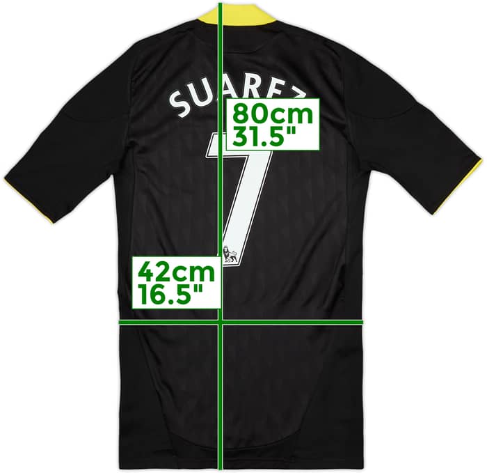 Camiseta de la tercera equipación versión jugador del Liverpool 2010-11 Suarez #7 - 8/10 - (S)