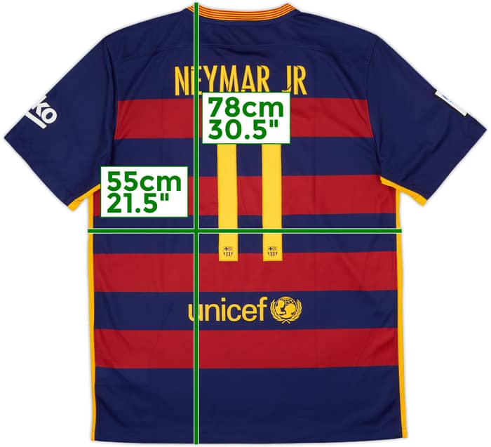 2015-16 Barcelona Home Shirt Neymar Jr #11 - 8/10 - (L)