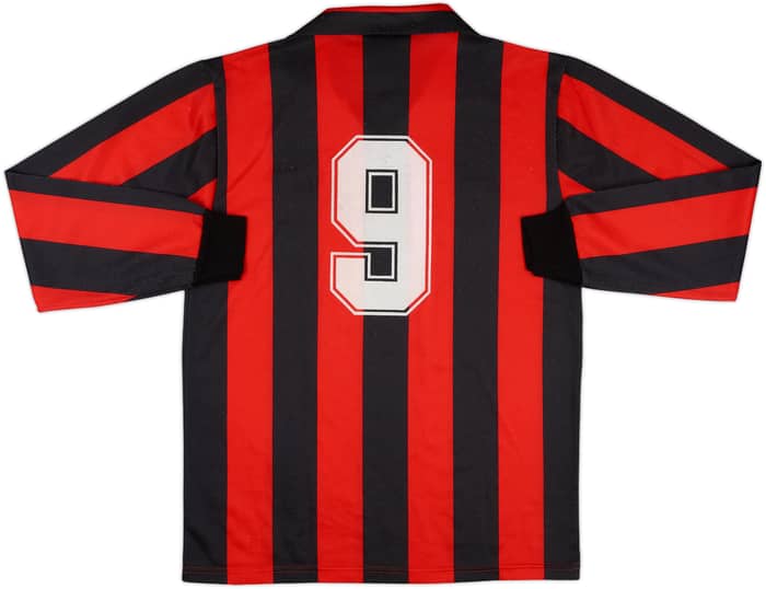 1988-89 AC Milan Match Issue Home L/S Shirt #9
