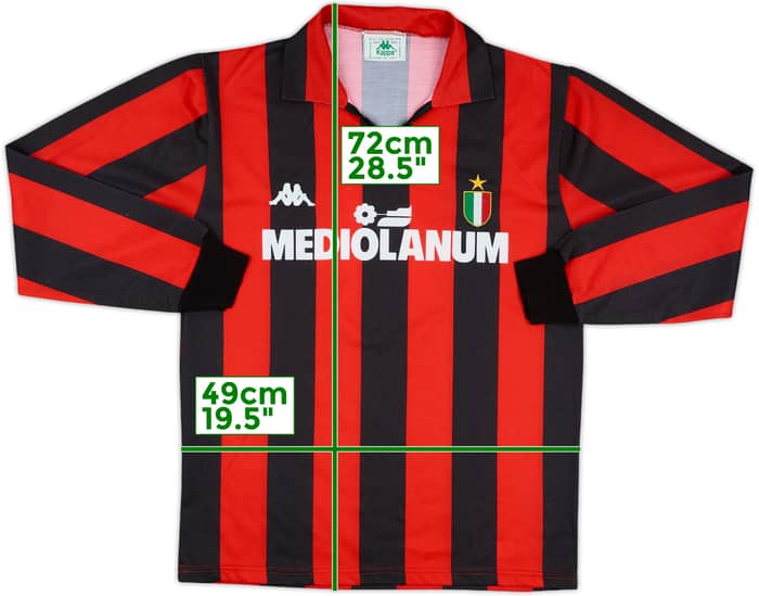 1988-89 AC Milan Match Issue Home L/S Shirt #9