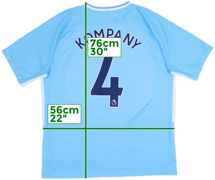 2017-18 Manchester City Home Shirt Kompany #4 - 6/10 - (XL)