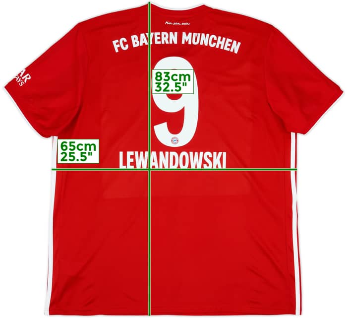 2020-21 Bayern Munich Home Shirt Lewandowski #9 - 9/10 - (XXL)