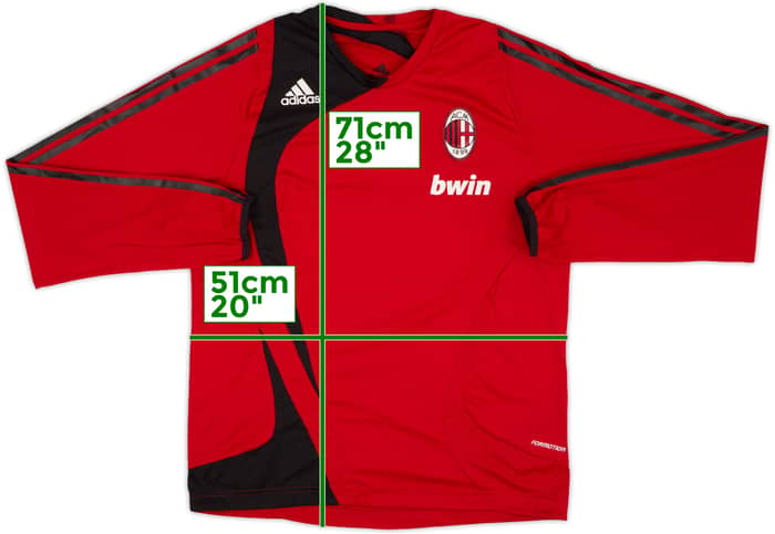 2007-08 AC Milan Player Issue adidas Training L/S Shirt - 7/10 - (L/XL)