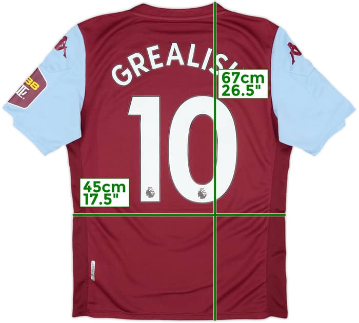 2019-20 Aston Villa Home Shirt Grealish #10 - 8/10 - (M)
