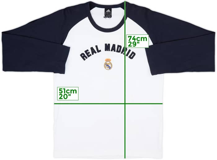 2003-04 Real Madrid adidas Cotton L/S Tee - 8/10 - (L)