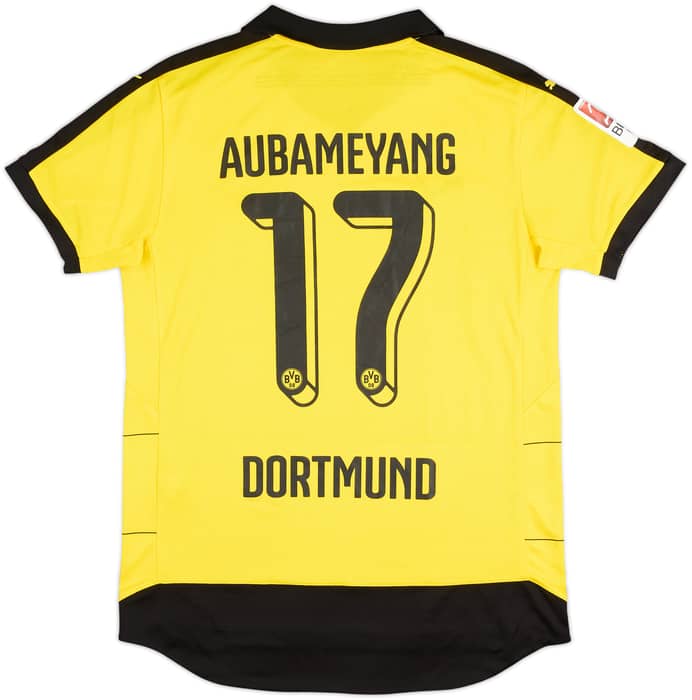 2015-16 Borussia Dortmund Home Shirt Aubameyang #17 - 7/10 - (M)