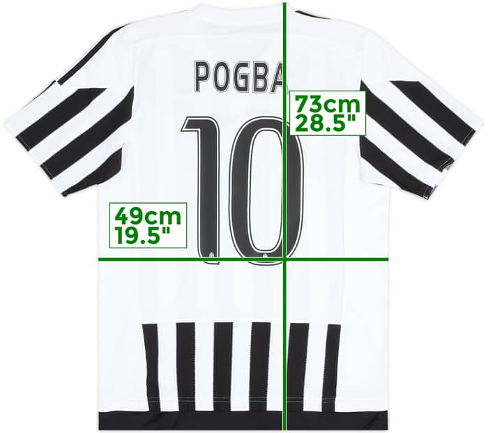 2015-16 Juventus Home Shirt Pogba #10 - 8/10 - (M)