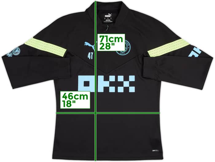 2022-23 Manchester City Player Issue Puma 1/4 Zip Drill Top #47 (Foden) - 8/10 - (S)