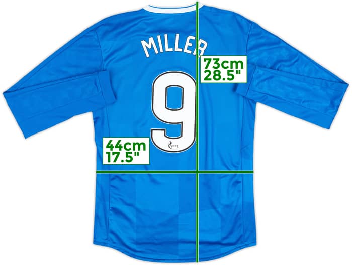 2016-18 Rangers Home L/S Shirt Miller #9 - 8/10 - (S)