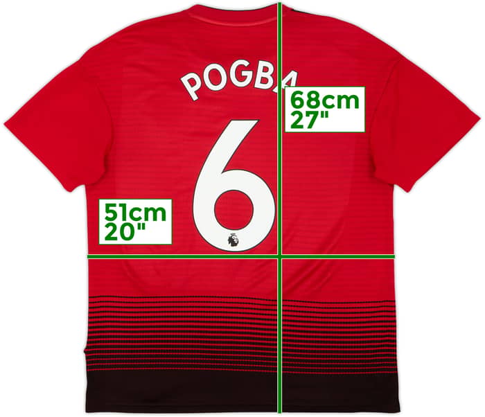 2018-19 Manchester United Home Shirt Pogba #6 - 7/10 - (M)