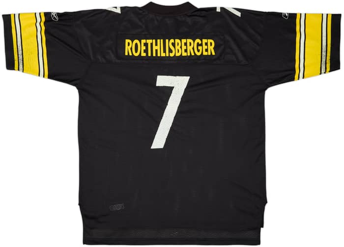 2005-06 Pittsburgh Steelers Roethlisberger #7 Reebok On Field Home Jersey - 5/10 - (XXL)