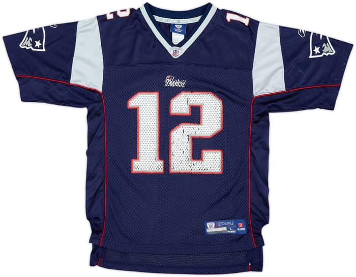 2008-11 New England Patriots Brady #12 Reebok On Field Home Jersey - 6/10 - (13-14 Years)