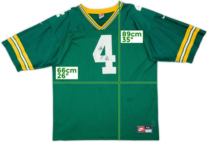 1997-99 Green Bay Packers Favre #4 Nike Home Jersey - 7/10 - (XXL)