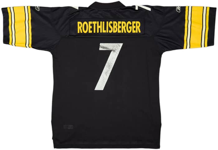2005-06 Pittsburgh Steelers Roethlisberger #7 Reebok On Field Home Jersey - 6/10 - (L)