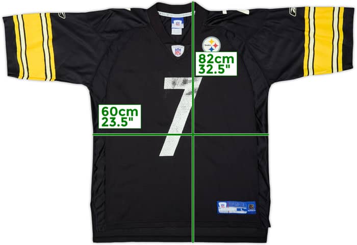 2005-06 Pittsburgh Steelers Roethlisberger #7 Reebok On Field Home Jersey - 6/10 - (L)