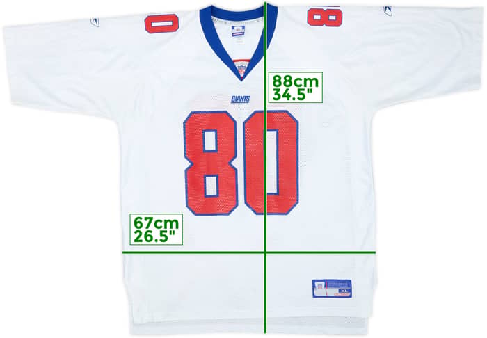 2002-04 New York Giants Shockey #80 Reebok On Field Away Jersey - 7/10 - (XL)