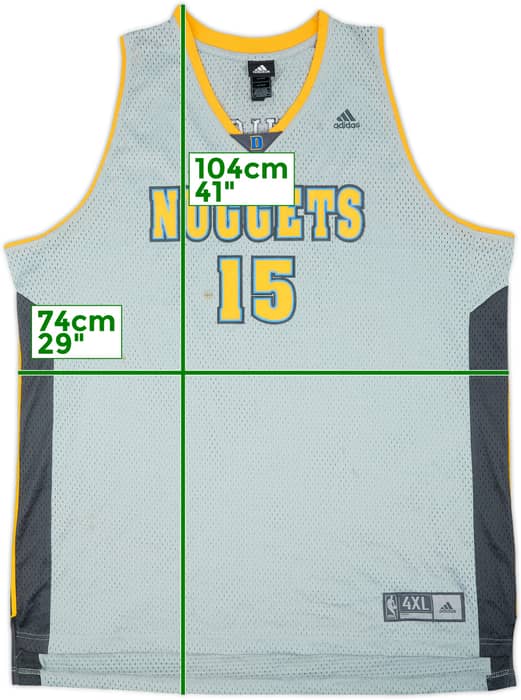 2006-07 Denver Nuggets Anthony #15 adidas Swingman Fashion Jersey - 7/10 - (4XL)